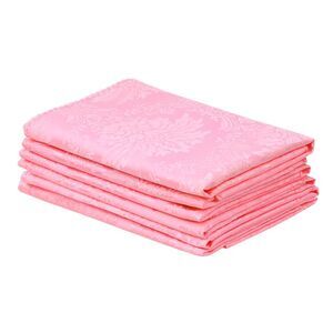 6 Pack Polyester Napkins, Printed Floral Napkins 19x19Inch Pink